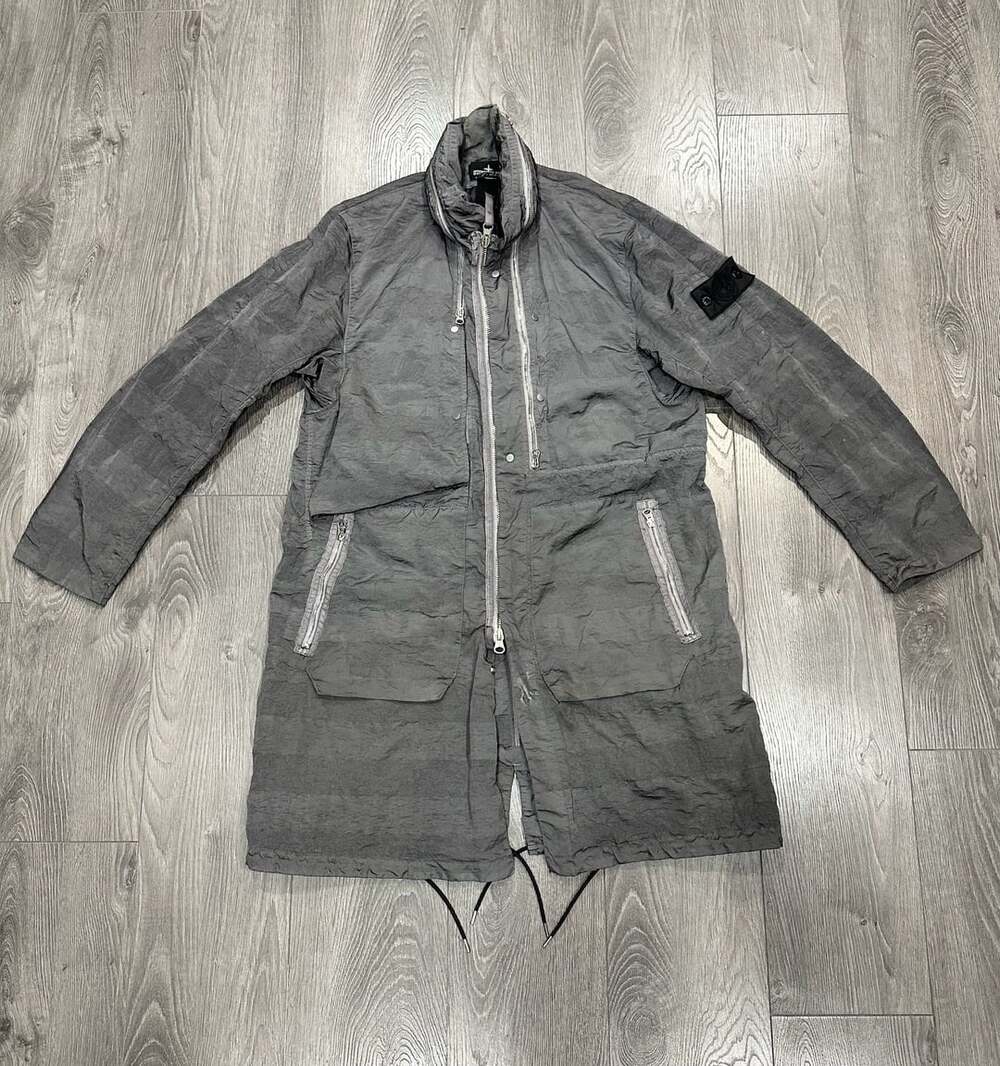 Stone Island Shadow Project SS20 Striped Nylon Metal Parka Gray - Size M - AUTHE